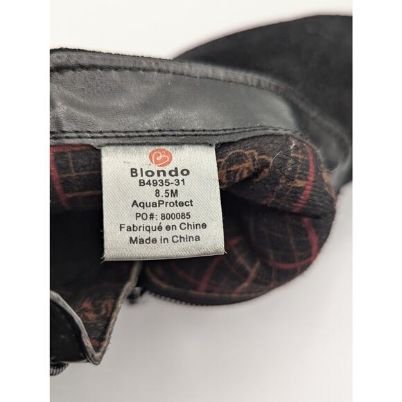 Blondo | Waterproof Chelsea Boots Black Suede Block Heel Ankle Bootie | Size 8.5 - Picture 8 of 8